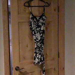 White House Black Market Asymmetrical Slip Shorts Black and White